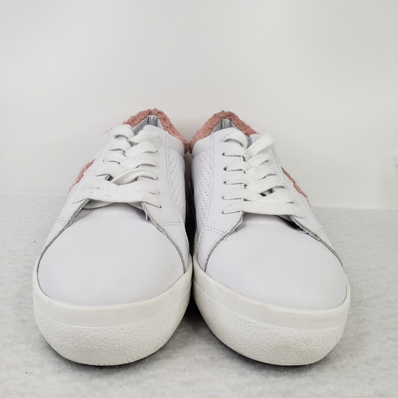 Steve Madden Stared Faux White Leather Faux Pink Sherling Sneaker Sz 7.5M - Picture 2 of 10
